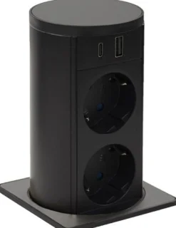 Pistorasia Limente Lift neliö USB, tasoon upotettava, IP54