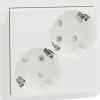 Pistorasia Schneider Electric Exxact DIY, 2-osainen, 16A, IP21, vino, ruuviliitos, valkoinen