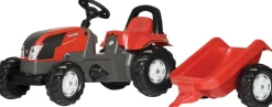 Polkutraktori perävaunulla Rollykid Valtra, punainen