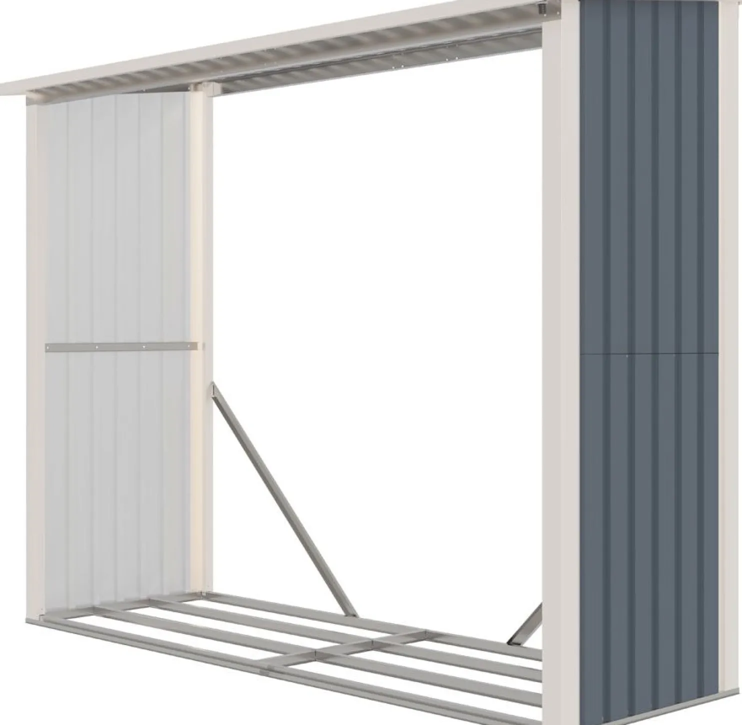 Polttopuukatos Fornorth 242x89x190cm, 2.15m²