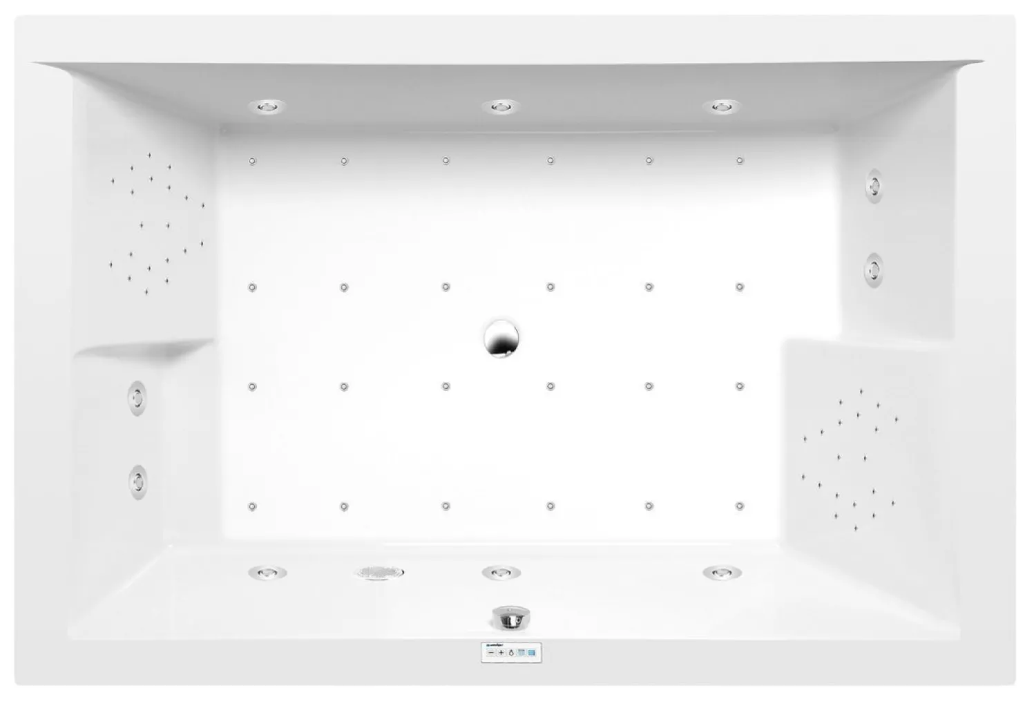 Poreamme Interia Dupla Highline Hydro-Air, 1800x1200x540mm, 580l, valkoinen