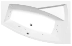 Poreamme Interia Evia Attraction Hydro, 1600x1000x470mm, oikea, 230l, valkoinen