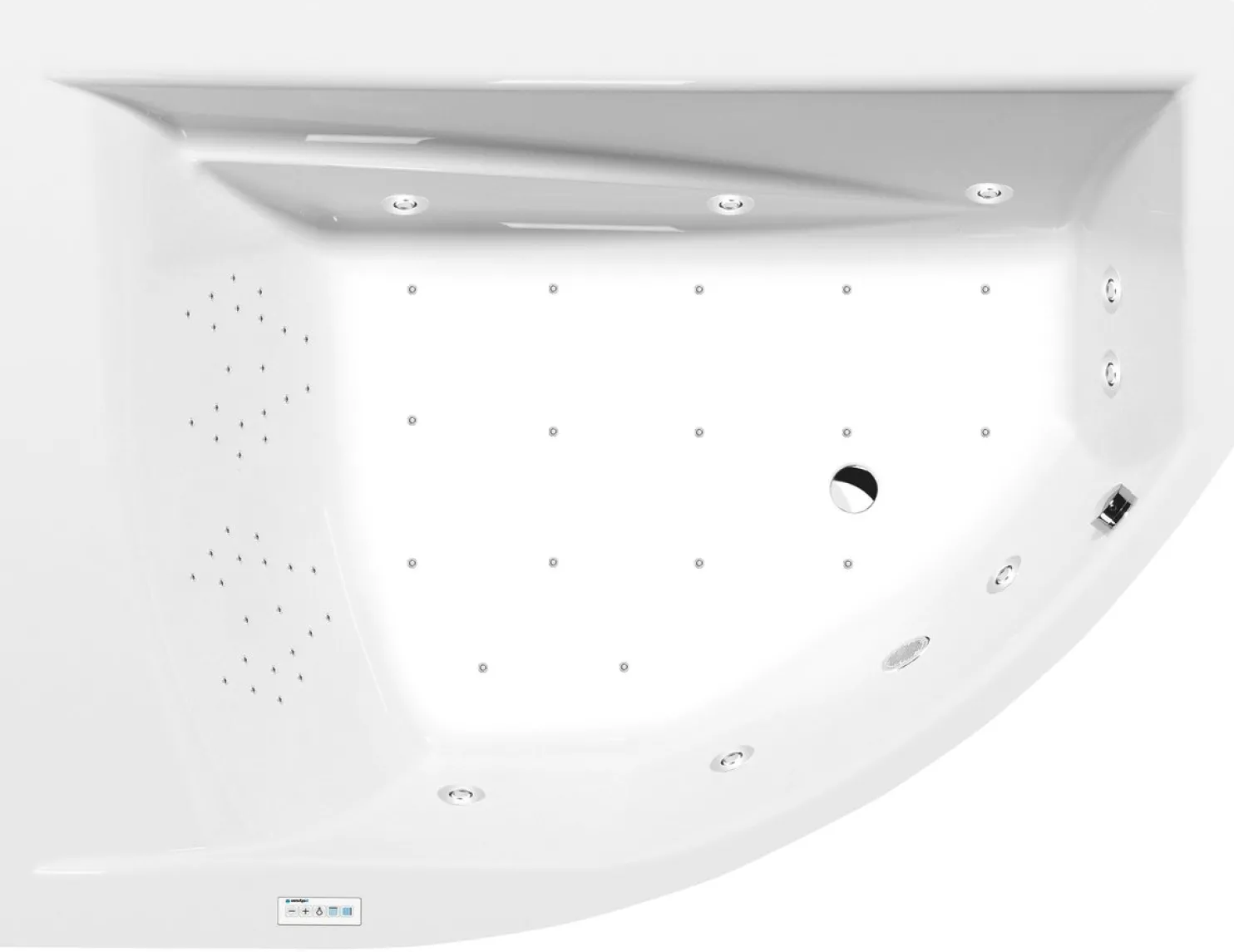 Poreamme Interia Tandem Highline Hydro-Air, 1700x1300x500mm, vasen, 395l, valkoinen