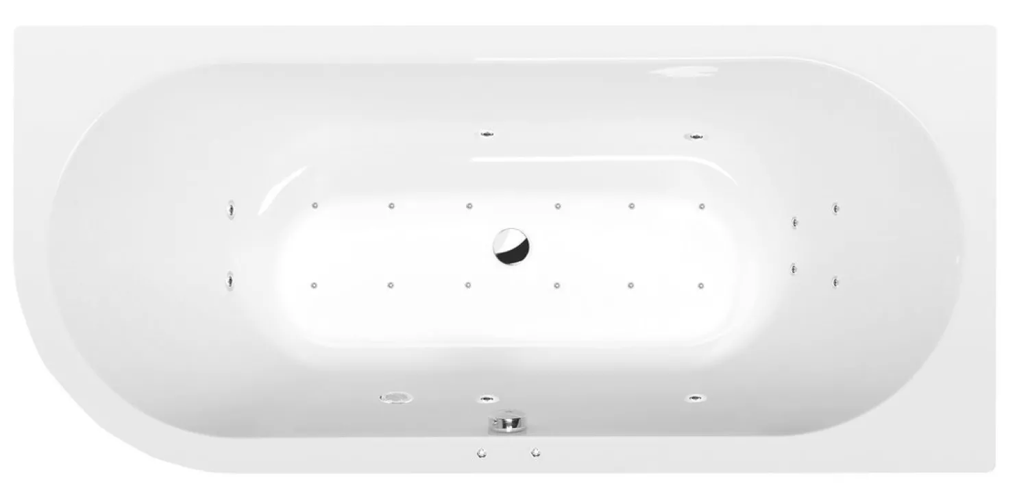 Poreamme Interia Viva Active Hydro-Air, 1850x800x470mm, oikea, 267l, valkoinen