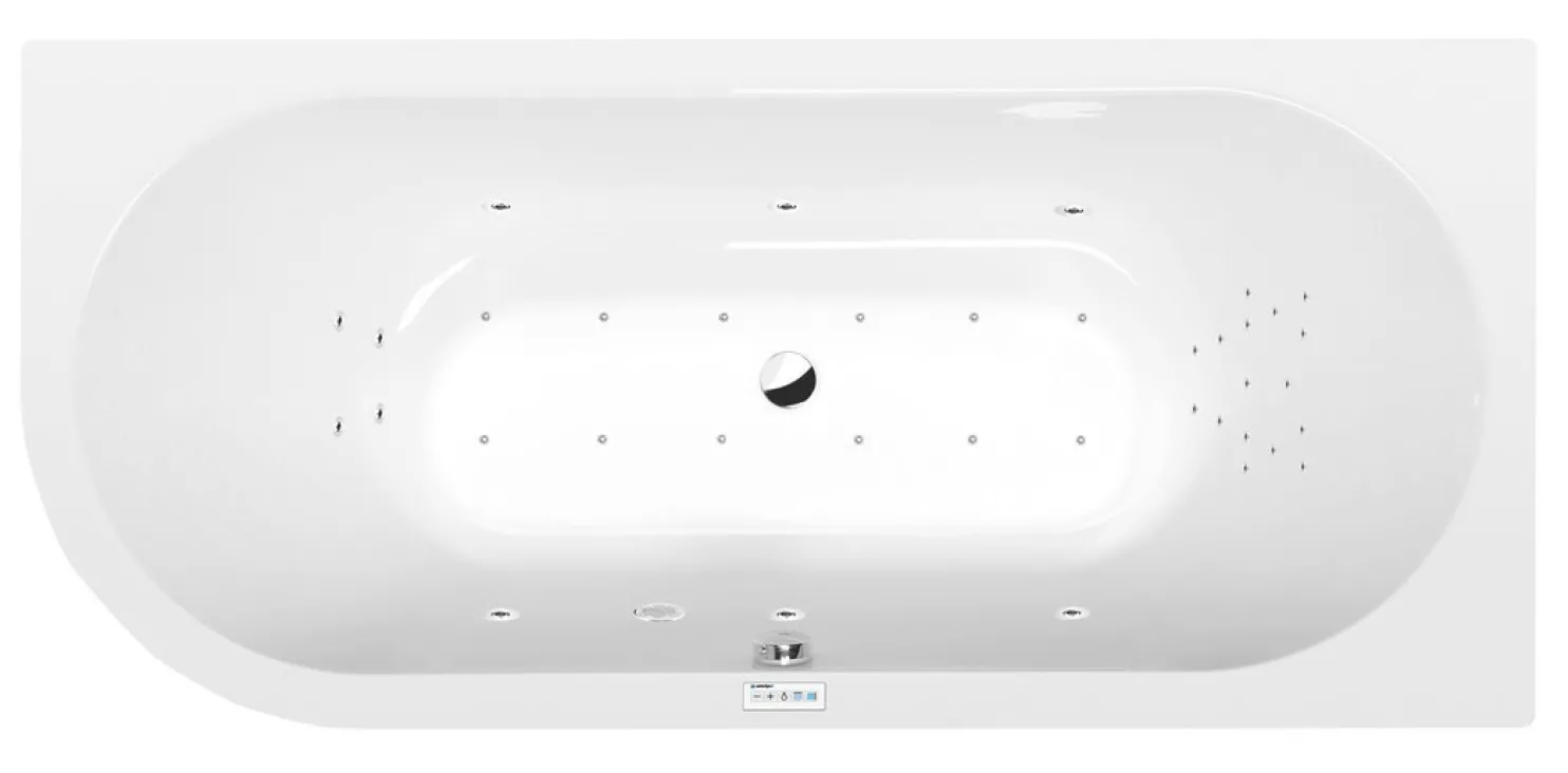 Poreamme Interia Viva Highline Hydro-Air, 1850x800x470mm, oikea, 267l, valkoinen