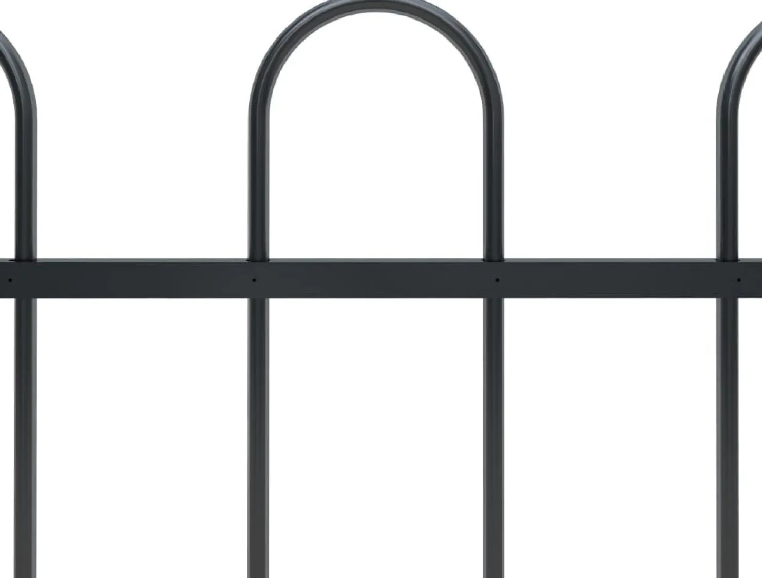 Puutarha-aita kaarikärjillä 15.3x1m teräs musta