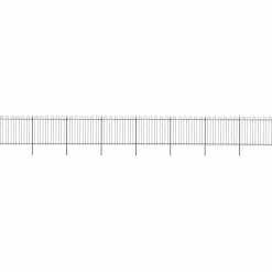 Puutarha-aita kaarikärjillä 13.6x1.5m teräs musta