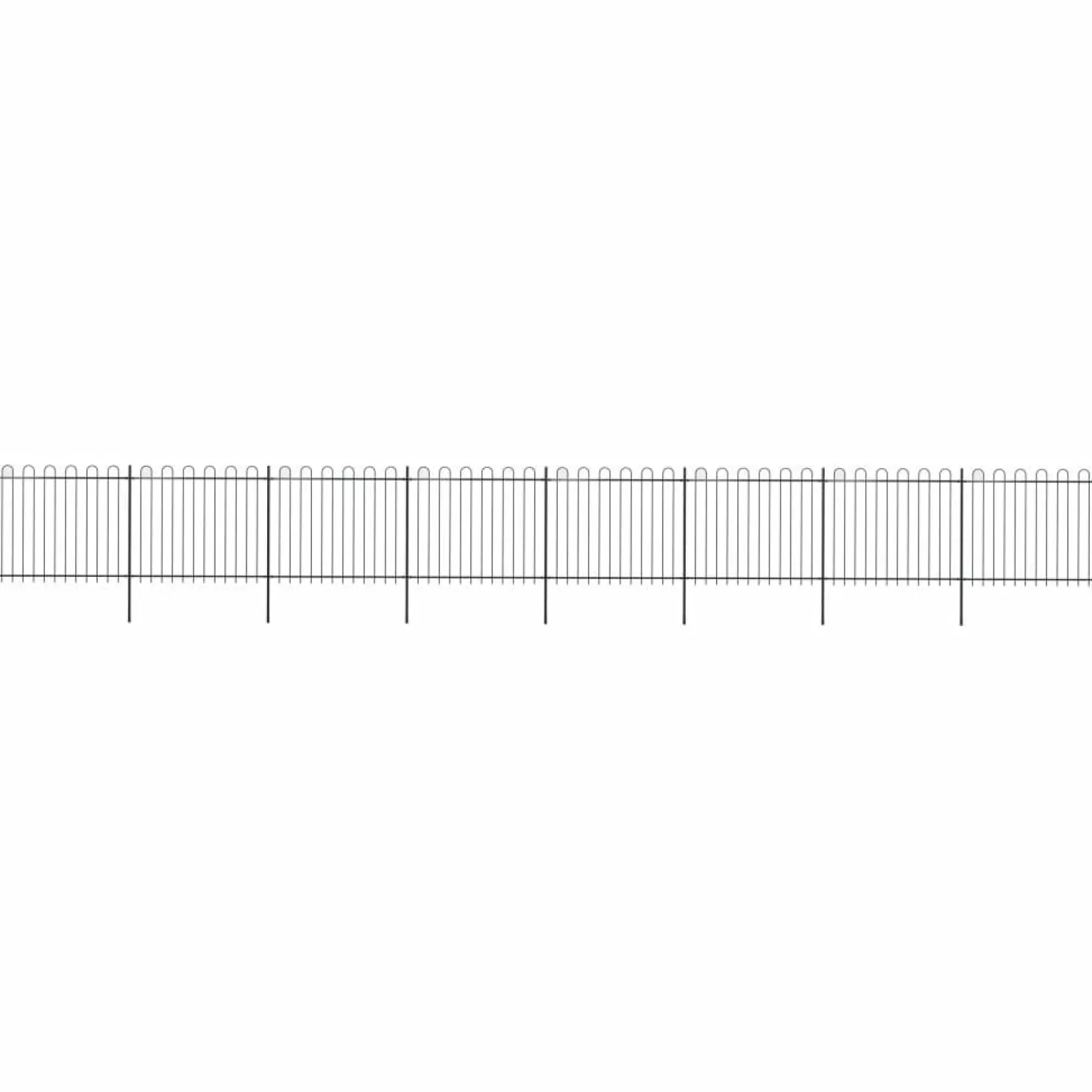 Puutarha-aita kaarikärjillä 13.6x1.5m teräs musta
