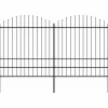 Puutarha-aita keihäskärjillä teräs (1.75-2)x3.4m musta