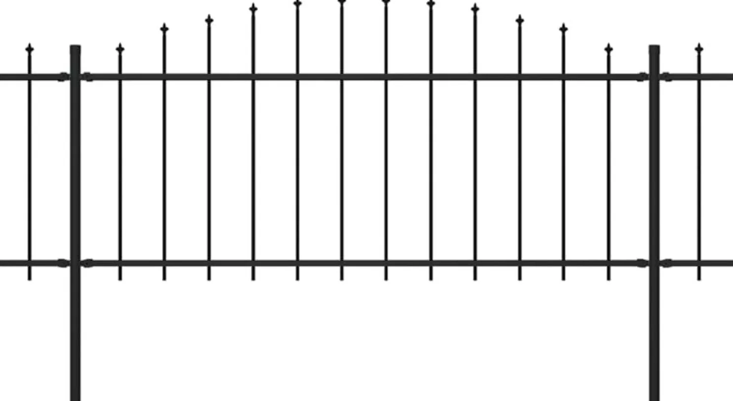 Puutarha-aita keihäskärjillä teräs (0.5-0.75)x10.2m musta