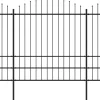 Puutarha-aita keihäskärjillä teräs (1.75-2)x13.6m musta