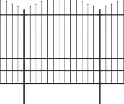 Puutarha-aita keihäskärjillä teräs (1.75-2)x13.6m musta