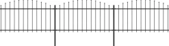 Puutarha-aita keihäskärjillä teräs (1.25-1.5)x5.1m musta