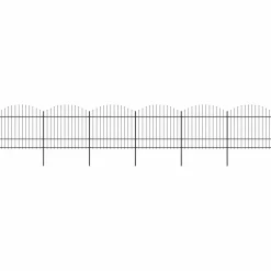 Puutarha-aita keihäskärjillä teräs (1.5-1.75)x10.2m musta