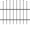 Puutarha-aita keihäskärjillä teräs (0.75-1)x6.8m musta