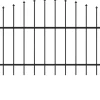 Puutarha-aita keihäskärjillä teräs (1-1.25)x6.8m musta