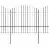 Puutarha-aita keihäskärjillä teräs (1.5-1.75)x6.8m musta