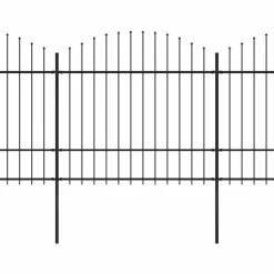 Puutarha-aita keihäskärjillä teräs (1.5-1.75)x6.8m musta