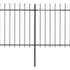 Puutarha-aita keihäskärjillä 10.2x1.2m teräs musta
