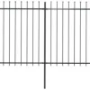 Puutarha-aita keihäskärjillä 10.2x1.5m teräs musta