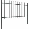 Puutarha-aita keihäskärjillä 6.8x1m teräs musta