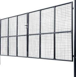 Puutarhaportti galvanoitu teräsverkko 400x175cm harmaa