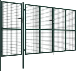 Puutarhaportti käyntiovella teräs 400x200cm vihreä