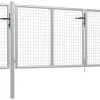 Puutarhaportti käyntiovella teräs 400x100cm hopea
