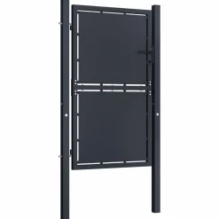 Puutarhaportti teräs 100x150cm umpinainen antrasiitti