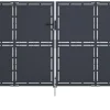 Puutarhaportti teräs 300x150cm umpinainen antrasiitti