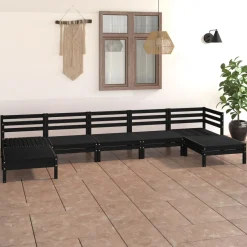 Puutarhasohvasarja, pöydällä, mäntypuu, 7-osainen, eri värivaihtoehtoja
