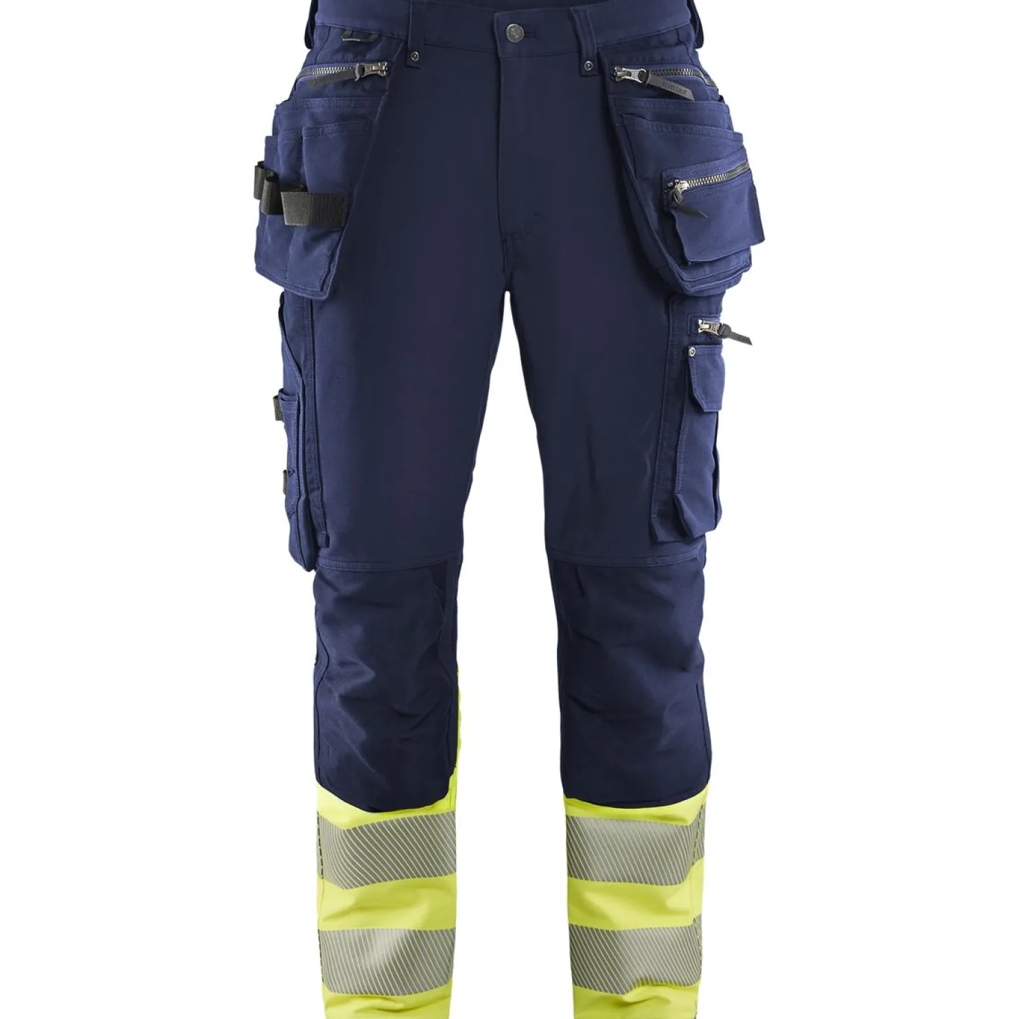 Riipputaskuhousut Blåkläder 1993 Highvis Stretch mariininsininen/huomioväri