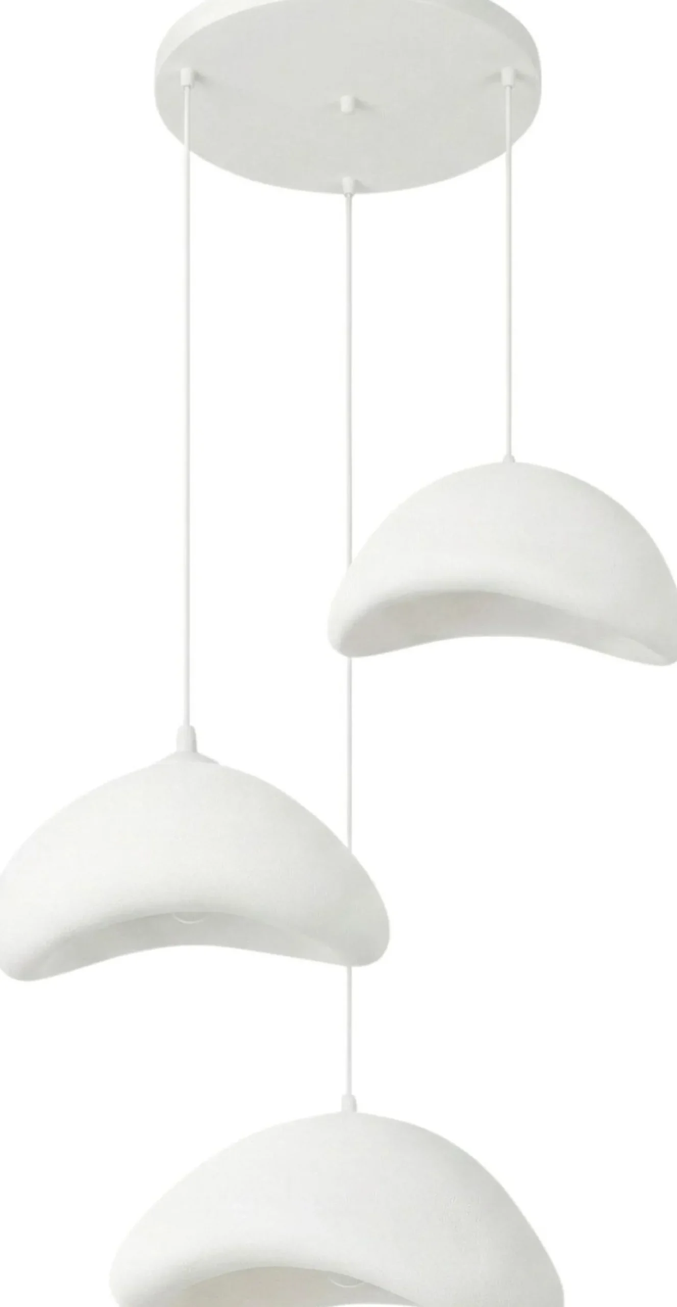 Riippuvalaisin Linento Lighting Luna T, 3-osainen, valkoinen