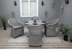 Ruokailuryhmä Baltic Garden, Ø112cm Scottsdale-pöytä + 4 Daisy-tuolia