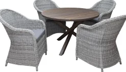 Ruokailuryhmä Baltic Garden, Ø112cm Scottsdale-pöytä + 4 Daisy-tuolia