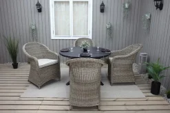 Ruokailuryhmä Baltic Garden, Ø112cm Scottsdale-pöytä + 4 Daisy-tuolia