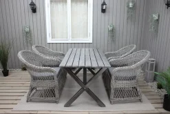 Ruokailuryhmä Baltic Garden, 150x77cm Scottsdale-pöytä + 4 Rosie-tuolia