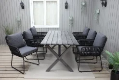 Ruokailuryhmä Baltic Garden, 190x86cm Scottsdale-pöytä + 6 Maggie-tuolia