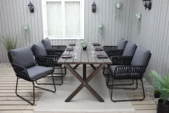 Ruokailuryhmä Baltic Garden, 190x86cm Scottsdale-pöytä + 6 Maggie-tuolia