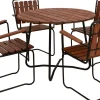 Ruokailuryhmä Eden Wood Wilma Ø100 cm, 4 nojatuolia, ruskea