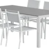 Ruokailuryhmä ulos Venture Home, harmaa Break-pöytä 205x90cm + 6 harmaata Copacabana-tuolia