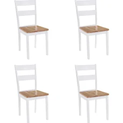 Ruokapöydän tuolit kumipuu, valkoinen, eri pakkauskokoja