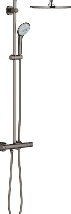 Sadesuihkusetti Grohe Euphoria System 310, termostaattihanalla, vettä säästävä, hierova suihku, suihkupää ⌀310mm, harmaa