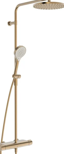 Sadesuihkusetti Oras Optima Style 7192N-81, termostaattihanalla, vettä säästävä, suihkupää ⌀250mm, harjattu pronssi