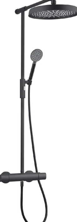 Sadesuihkusetti Tapwell ARM300 Matte Black, termostaattihanalla, suihkupää ⌀319mm, matta musta