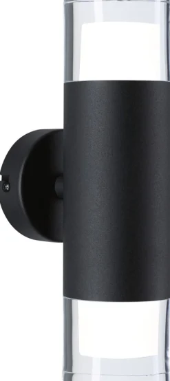 Seinä-/kattovalaisin Paulmann Kame, 27cm, IP44, 3000K, 2x460lm, 230V, 2x4W, signaalimusta