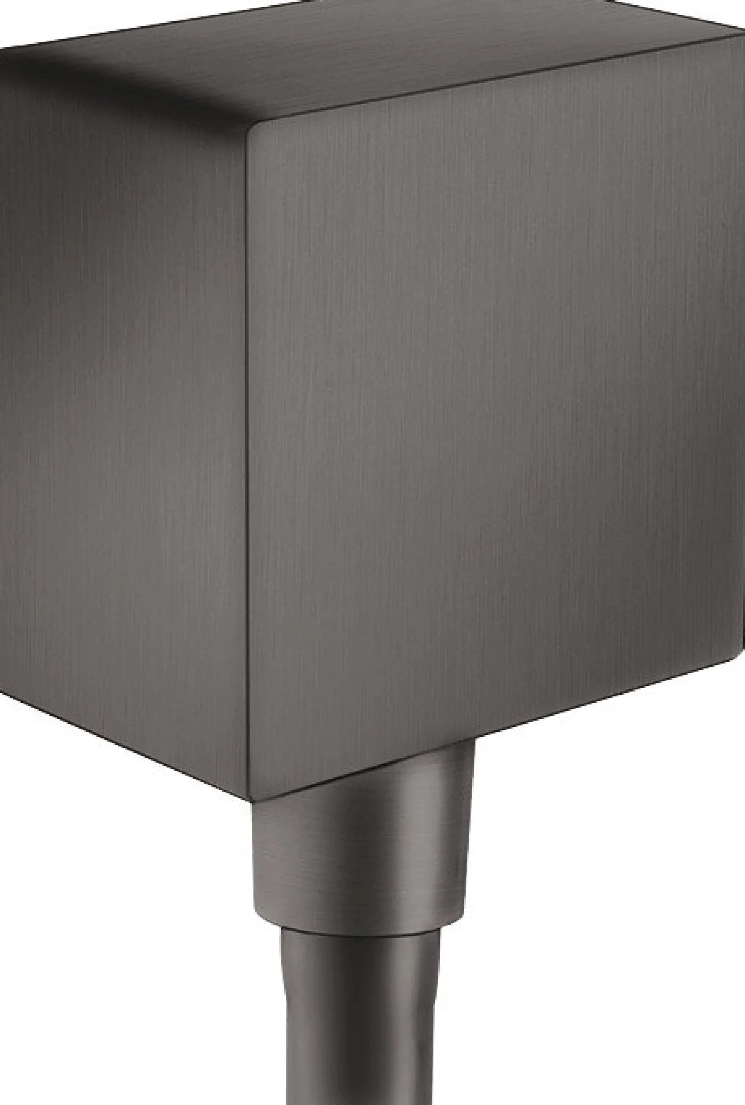 Seinäliitin Hansgrohe FixFit neliö takaiskuventtiilillä, piiloasennus, harjattu musta kromi