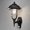 Seinävalaisin Konstsmide Parma 7235-750 240x290x480 mm yläsuunta liiketunnistimella musta