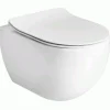 Seinä-WC-istuin Lavabo Glomp pehmeästi sulkeutuvalla istuinkannella, huuhtelukaulukseton, valkoinen