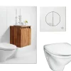 Seinä WC-istuinpaketti Gustavsberg Nautic 5530, valkoinen huuhtelupainike